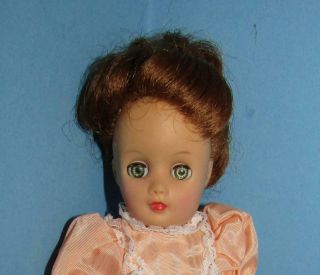 Vintage Auburn Hair 10 Inch Fashion Doll In A Tagged Dress 1950 