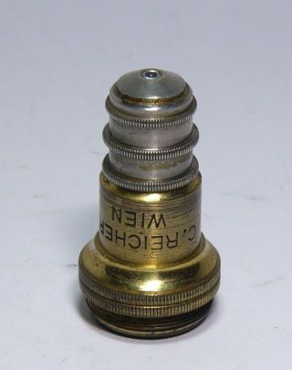 Microscope Objective: С.  Reichart Wien №7a,  Antique Brass