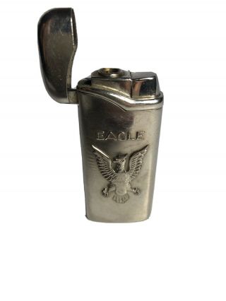Vintage Eagle Windproof Butane Lighter Rare Silver