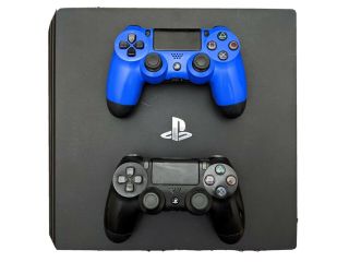 Playstation 4 Ps4 Pro 4k Hdr 1tb Console W/ Rare Wave Blue Dualshock4 Controller