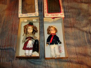 2 Vintage 1982 Ideal Shirley Temple Dolls Captain Jan & Wee Willie Winkle Nib