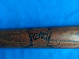 GORGEOUS late 19th flat end Reach baseball bat,  red ring,  VG cond.  rare. 3