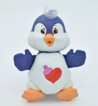 Vtg 1983 Care Bears Poseable Pvc 3 " Figure Agc Kenner Purple Cozy Heart Penguin