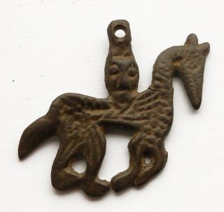 Very Rare Ancient Viking Bronze Odin Amulet