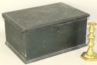 Rare Early 18th C England Bible Box In The Best Old Windsor Green Paint