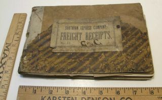 Antique 1878 Southern Express Co Bill Of Lading Receipt Book Railroad Freight
