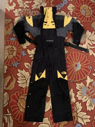 Rare Vtg North Face Steep Tech One Piece Black Yellow Scot Schmidt Ski Suit Sz M