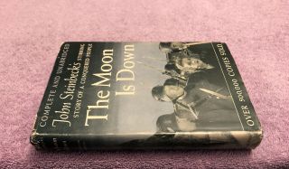 John Steinbeck THE MOON IS DOWN - 1st ed.  (1943) PHOTOPLAY EDITION - RARE in DJ 2