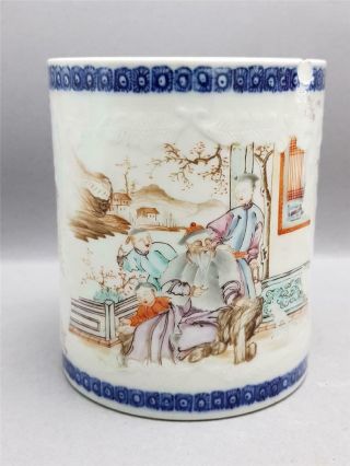 Rare Large Antique 18th Century Chinese Qianlong Famille Rose Tankard/mug