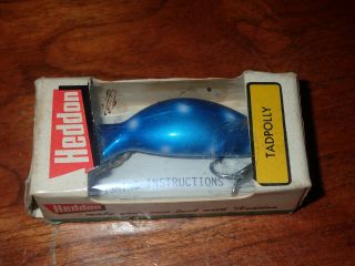 Vintage Heddon Tadpolly Fishing Lure With Correct Box 1/2 Oz Class Unique Color