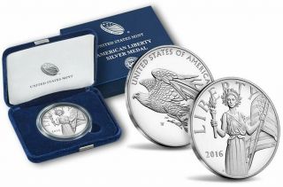 2016 S,  W Us American Liberty Silver Medal Set - 1 Oz Silver Proofs,  Rare