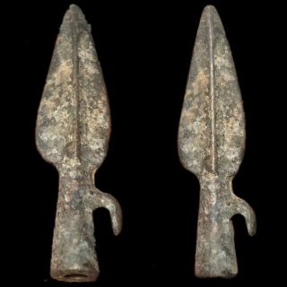 Rare Ancient Roman Bronze Period Longshot Arrow Head 300 Bce (3)