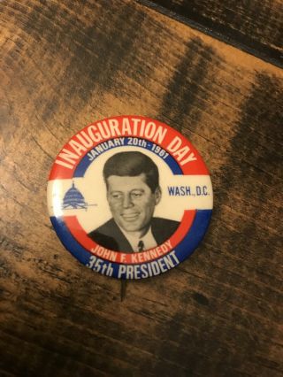 John Kennedy Inauguration Day 1/20/1961 35th President Button Rare Jfk Vintage