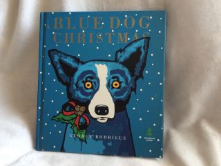 Rare Blue Dog Christmas Book By George Rodrigue,  Ornament 2000 Xmas Gift
