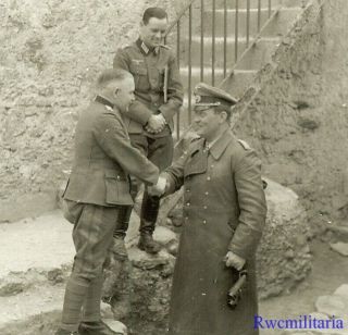 Port.  Photo: Rare Wehrmacht Generals W/ Knights Crosses Conferring; Italy (3)