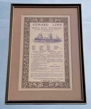 Cunard Line Rare C - 1880 