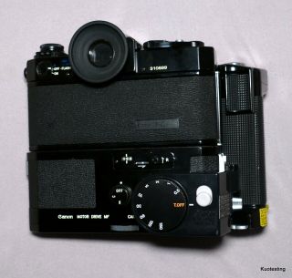Rare Canon F - 1,  MOTOR DRIVE MF,  Canon FD 50mm F1.  4 Lens,  & Boxed Interval Timer 2