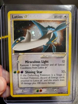 Latios Gold Star 106/107 Ex Deoxys Pokemon,  Shiny Holo Secret Rare