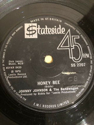 Rare Northern Soul 7 " Johnny Johnson Honey Bee 1972 Stateside Ss 2207