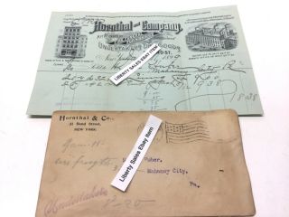 Antique 1899 Hornthal & Company Bond St.  Ny City Funeral Coffin Casket Invoice