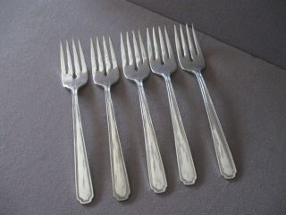 5 Salad Forks Oneida Ltd.  Hotel Plate Wm A Rogers Silver - Plate