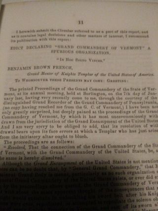 RARE 1862 CIVIL WAR Masonic Book Of Annual Proceedings - Knights Templar Indiana 3