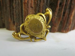 Gorgeous Vtg Antique Victorian Era Yellow Gold Filled Watch Brooch " Ek " Mono Rp