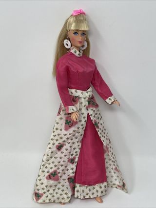 Vintage Barbie Size Clone Doll Clothes Outfit Hot Pink Taffeta Jumpsuit & Skirt