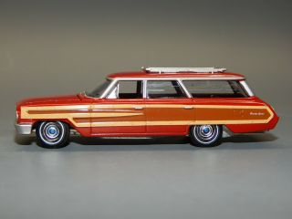 Auto World 1/64 1964 Ford Galaxie Country Squire Wagon Red Woody 427 Vhtf Rare