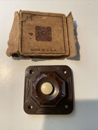 Vintage Leviton Brown Bakelight Tap - Lite Wall Light Switch,  Push Button