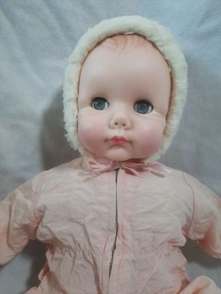 Vtg 17 " Effanbee " Luvems " Doll 8475 Crier Molded Hair Sleepy Eyes 1974