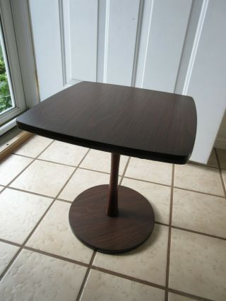Mid Century Plant Stand Side End Table Dark Walnut Formica Vtg 60s 70s