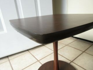 Mid Century Plant Stand Side End Table Dark Walnut Formica Vtg 60s 70s 3