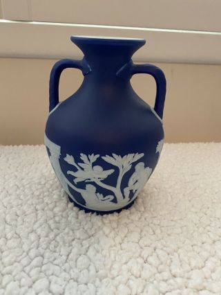 Wedgwood Jasperware Rare Dark Blue Dip 6 " Portland Vase