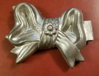 Antique Ice Cream Mold Pewter 295 Christmas Bow Vintage Chocolate Mould