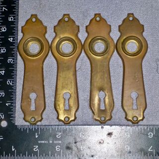 4 - Vintage Antique Brass Door Knob And Key Hole Escutcheons