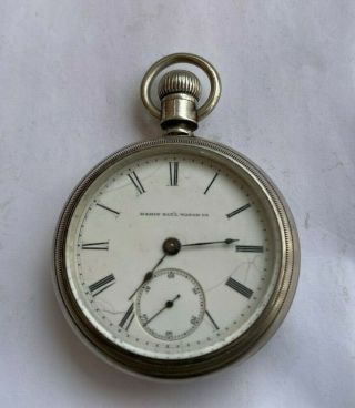 Rare Vintage Large 2.  25 " Wind Up Pocket Watch Elgin Swing Out 1883 Early Look Nr