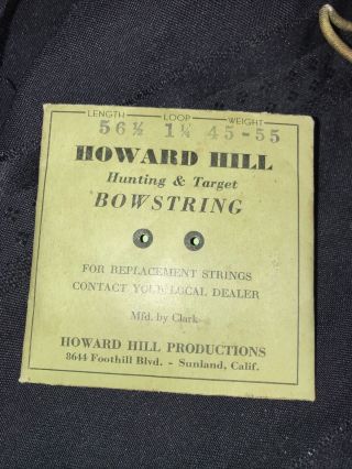 Vintage Rare Howard Hill Bow String Replacement And Arrow Heads 2