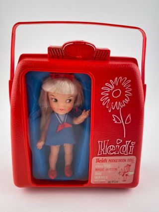 Vintage Heidi Pocketbook Doll W/ Carry Case & Accessories Style 3010 Remco