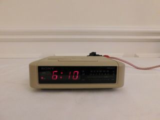 Sony Icf - C240 Dream Machine Clock Radio Coffee Color Vintage 1980s Digital Alarm
