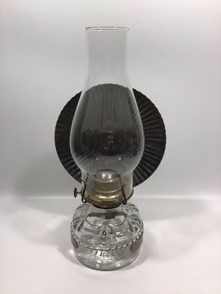 Vintage/antique Kerosene/eagle Oil Lamp Wall Mount With Eagle Reflector 12 3/4”