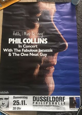 Phil Collins Rare Advert/poster Live In DÜsseldorf Mid 1980’s