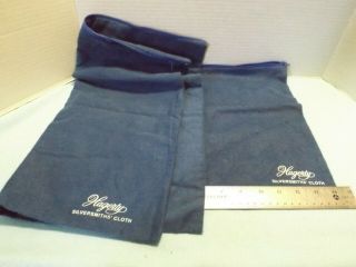 Two Hagerty Zippered Silver Storage Bags Of Silversmiths Cloth 20 " X17 " & 9 " X12 "