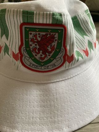 Wales Football Retro 1990 Away Bucket Hat So58 Spirit Of 58 Rare