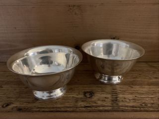 Vintage Reed & Barton Paul Revere Silver Plate Small Footed Bowls Set (2)