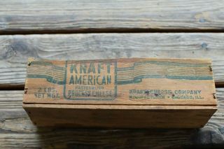 Vintage Antique Kraft American Process Cheese 2 Lb Wooden Box Crate