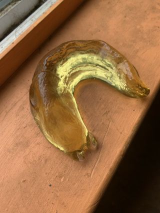 CITRUS Fire and Light recycled Glass Banana Slug - Signed studio art glass RARE 2