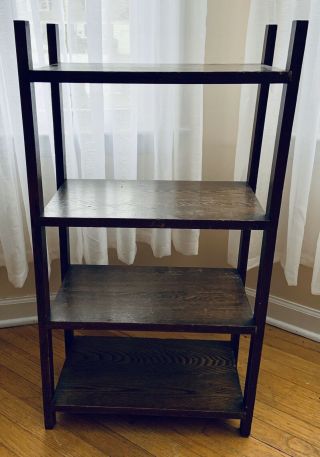 Antique Mission Artds And Craft Style Oak 4 Tier Bookcase 36 X 19 X 9 7/8 "