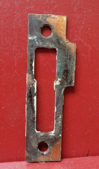 Vintage Revesible Copper Flash Over Steel Mortise Lock Strike Plate 4