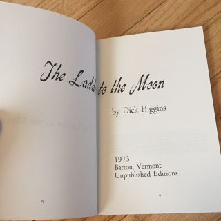 Dick Higgins Ladder To The Moon Book 1973 Fluxus Rare art 2